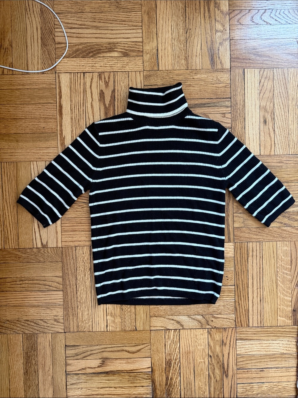 Madewell Black and White Striped Turtleneck Sweater